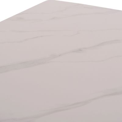 DINING SET 5PCS RAVEN HM12121.01 CERAMIC TOP WHITE MARBLE--TURQUOISE VELVET