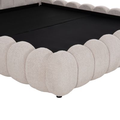 Легло King-size BUBBLE -„шенил“ в светлобежов цвят – за матрак 180x200 см