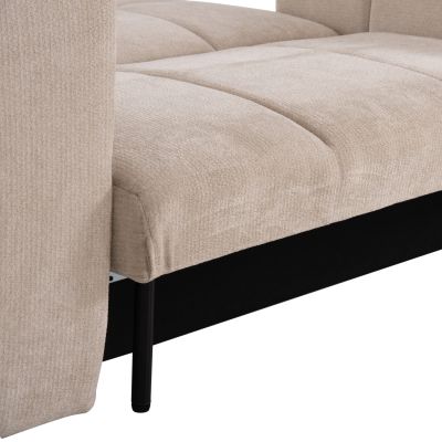 CORNER SOFABED REVERSIBLE GERT-BEIGE CHENILLE FABRIC 252x146x87Hcm.
