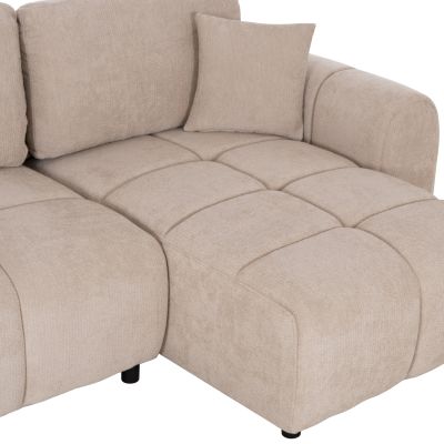 CORNER SOFABED REVERSIBLE GERT-BEIGE CHENILLE FABRIC 252x146x87Hcm.