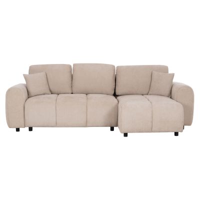 CORNER SOFABED REVERSIBLE GERT-BEIGE CHENILLE FABRIC 252x146x87Hcm.
