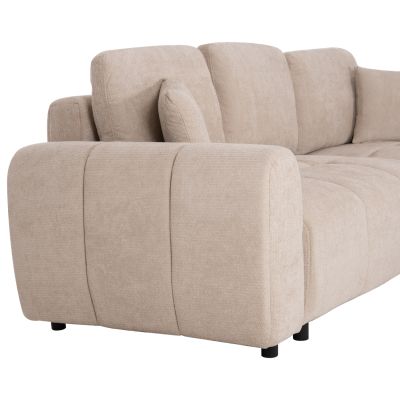 CORNER SOFABED REVERSIBLE GERT-BEIGE CHENILLE FABRIC 252x146x87Hcm.