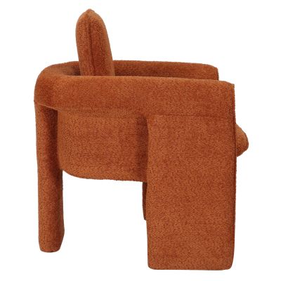 ARMCHAIR CRUSHER HM9681.05 ORANGE BOUCLE FABRIC-METAL FRAME 82x78x87Hcm.