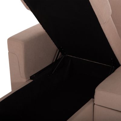 CORNER SOFA-BED REVERSIBLE SAL HM3310.03 BEIGE FABRIC 213x136x84Hcm