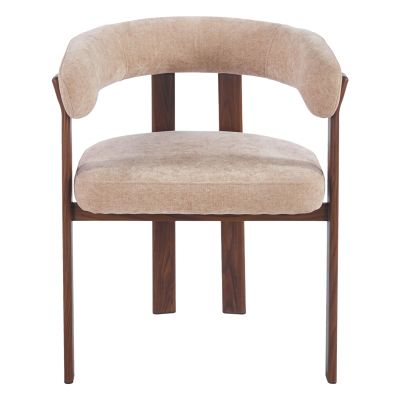 DINING CHAIR SHEMI HM18476.01 BEIGE VELVET--METAL LEGS IN WALNUT 65x56x79Hcm.