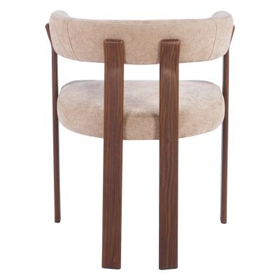 DINING CHAIR SHEMI HM18476.01 BEIGE VELVET--METAL LEGS IN WALNUT 65x56x79Hcm.