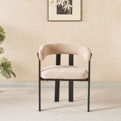 DINING CHAIR SHEMI HM18476.11 BROWN VELVET--METAL LEGS IN BLACK 65x56x79Hcm.