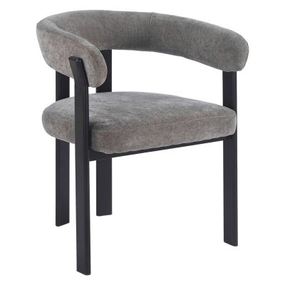 DINING CHAIR SHEMI HM18476.12 GREY VELVET--METAL LEGS IN BLACK 65x56x79Hcm.