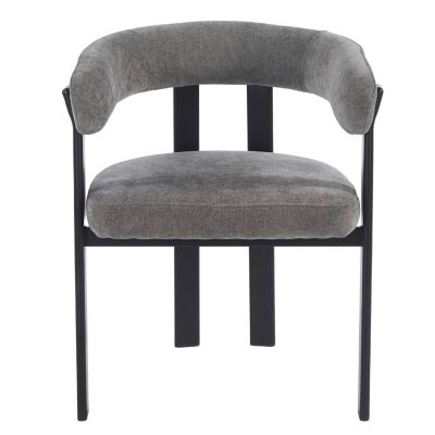 DINING CHAIR SHEMI HM18476.12 GREY VELVET--METAL LEGS IN BLACK 65x56x79Hcm.