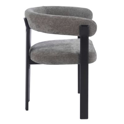 DINING CHAIR SHEMI HM18476.12 GREY VELVET--METAL LEGS IN BLACK 65x56x79Hcm.