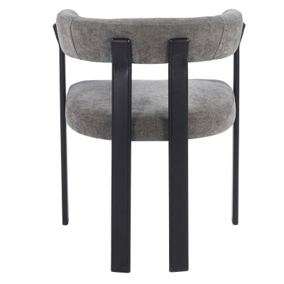 DINING CHAIR SHEMI HM18476.12 GREY VELVET--METAL LEGS IN BLACK 65x56x79Hcm.