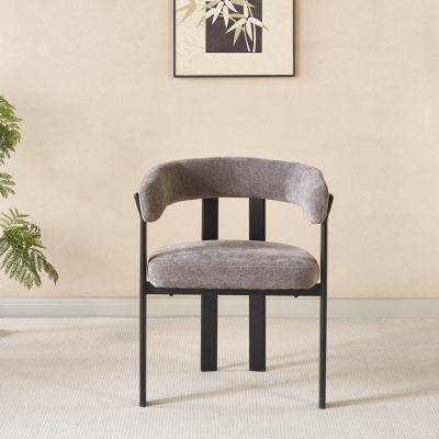 DINING CHAIR SHEMI HM18476.12 GREY VELVET--METAL LEGS IN BLACK 65x56x79Hcm.