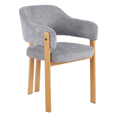 DINING CHAIR DIRENO HM18477.01 GREY FABRIC--METAL LEGS IN NATURAL HEAT TRANSFER 57x58x81.5Hcm.