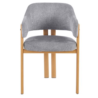DINING CHAIR DIRENO HM18477.01 GREY FABRIC--METAL LEGS IN NATURAL HEAT TRANSFER 57x58x81.5Hcm.
