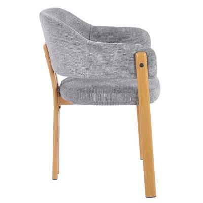 DINING CHAIR DIRENO HM18477.01 GREY FABRIC--METAL LEGS IN NATURAL HEAT TRANSFER 57x58x81.5Hcm.