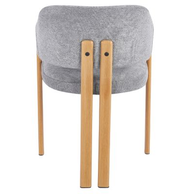 DINING CHAIR DIRENO HM18477.01 GREY FABRIC--METAL LEGS IN NATURAL HEAT TRANSFER 57x58x81.5Hcm.