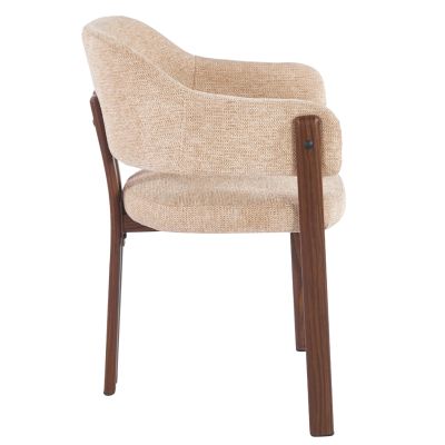 DINING CHAIR DIRENO HM18477.02 BEIGE FABRIC--METAL LEGS IN WALNUT HEAT TRANSFER 57x58x81.5Hcm.