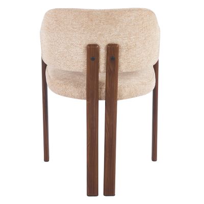 DINING CHAIR DIRENO HM18477.02 BEIGE FABRIC--METAL LEGS IN WALNUT HEAT TRANSFER 57x58x81.5Hcm.