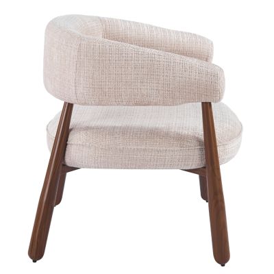 ARMCHAIR KERN HM18478.01 BEIGE FABRIC--METAL LEGS WALNUT HEAT TRANSFER 70x64x72Hcm.