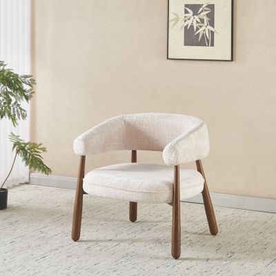 ARMCHAIR KERN HM18478.01 BEIGE FABRIC--METAL LEGS WALNUT HEAT TRANSFER 70x64x72Hcm.