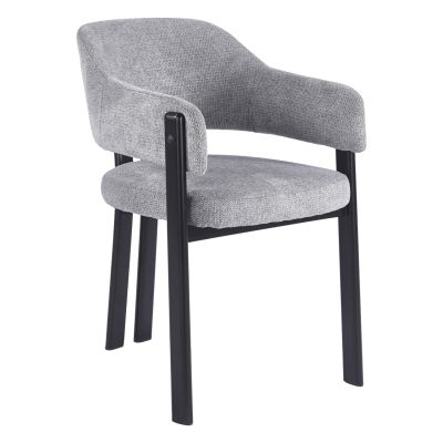 DINING CHAIR DIRENO HM18477.11 GREY FABRIC--METAL LEGS IN BLACK 57x58x81.5Hcm.