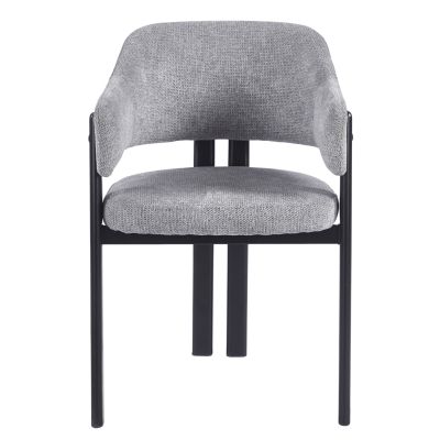 DINING CHAIR DIRENO HM18477.11 GREY FABRIC--METAL LEGS IN BLACK 57x58x81.5Hcm.