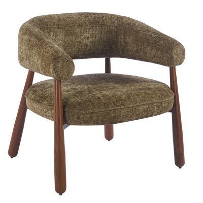 ARMCHAIR KERN HM18478.03 GREEN FABRIC--METAL LEGS WALNUT HEAT TRANSFER 70x64x72Hcm.