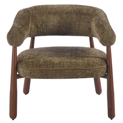 ARMCHAIR KERN HM18478.03 GREEN FABRIC--METAL LEGS WALNUT HEAT TRANSFER 70x64x72Hcm.