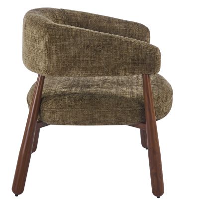 ARMCHAIR KERN HM18478.03 GREEN FABRIC--METAL LEGS WALNUT HEAT TRANSFER 70x64x72Hcm.
