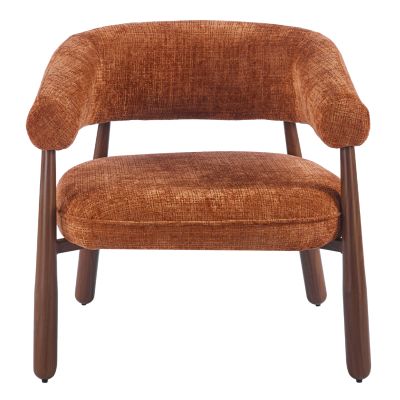 ARMCHAIR KERN HM18478.04 BRICK RED FABRIC--METAL LEGS WALNUT HEAT TRANSFER 70x64x72Hcm.