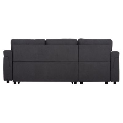 CORNER SOFA-BED REVERSIBLE SAL HM3310.11 DARK GREY FABRIC 213x136x84Hcm