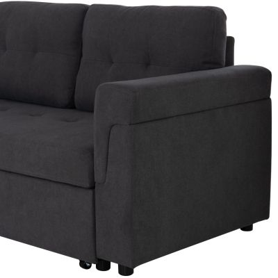 CORNER SOFA-BED REVERSIBLE SAL HM3310.11 DARK GREY FABRIC 213x136x84Hcm