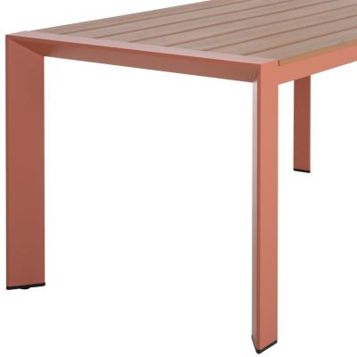 OUTDOOR DINING TABLE GOYA HM6059.08 ALUMINUM IN TERRACOTTA & POLYWOOD 160X80Χ75Hcm.