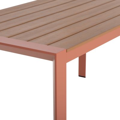 OUTDOOR DINING TABLE GOYA HM6059.08 ALUMINUM IN TERRACOTTA & POLYWOOD 160X80Χ75Hcm.