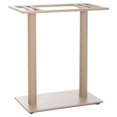 BAR TABLE BASE MED.HEIGHT 2-COLUMN HM478.25 METAL IN CAPPUCCINO MATTE 80x40x90Hcm.