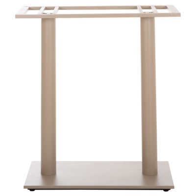 BAR TABLE BASE MED.HEIGHT 2-COLUMN HM478.25 METAL IN CAPPUCCINO MATTE 80x40x90Hcm.