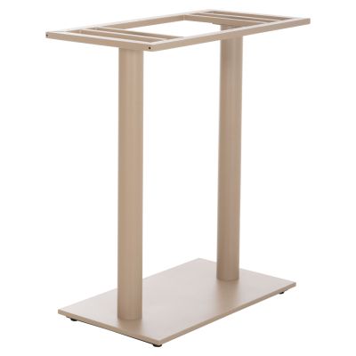 BAR TABLE BASE MED.HEIGHT 2-COLUMN HM478.25 METAL IN CAPPUCCINO MATTE 80x40x90Hcm.
