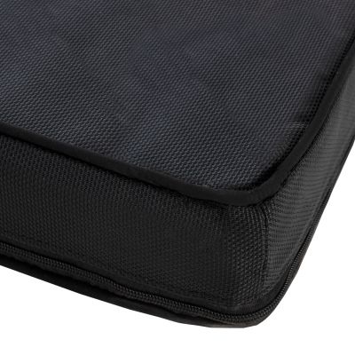 BEACH LOUNGER WITH CUSHION KORINOS HM10776.05T PINE WOOD--TEXTILENE COVER IN BLACK 79x204x77Hcm.