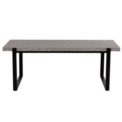 COFFEE TABLE SHABEN HM9585.02 MDF IN GREY MARBLE TABLETOP-BLACK METAL BASE 120x60X46Hcm.