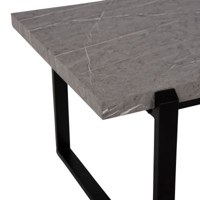 COFFEE TABLE SHABEN HM9585.02 MDF IN GREY MARBLE TABLETOP-BLACK METAL BASE 120x60X46Hcm.