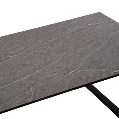 COFFEE TABLE SHABEN HM9585.02 MDF IN GREY MARBLE TABLETOP-BLACK METAL BASE 120x60X46Hcm.