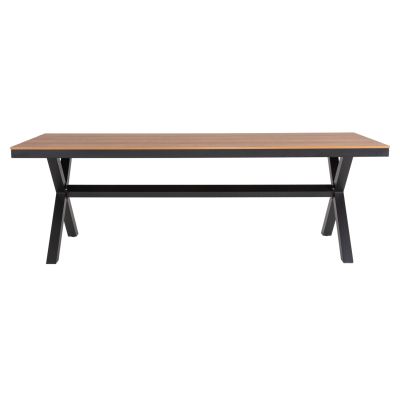 ALUMINUM RECTANGULAR TABLE TAWNEE HM6039.01 ANTHRACITE-POLYWOOD IN NATURAL WOOD 219,5x89,5x73cm.