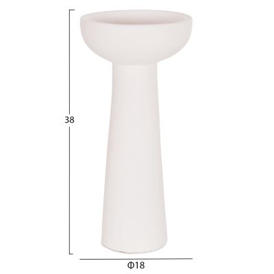TABLE DECORATIVE VASE LEKKAN HM4664.02L TERRACOTA IN WHITE--Φ18x38Hcm.