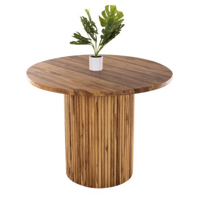 DINING TABLE DREMA1 HM9895 SOLID TEAK WOOD Φ100X80Hcm.- 3cm.TABLETOP