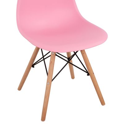 Стол с дървени крака и седалка Twist PP Pink HM8460.05 46x50x82 см