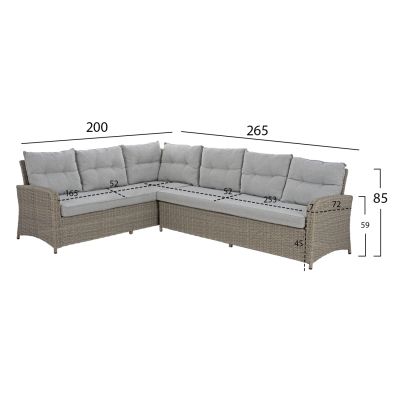 LIVING ROOM SET ALUMINUM WITH TWO STOOLS AND TABLE GRAY HM5144.21