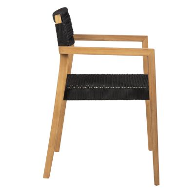 ARMCHAIR CHARLOTTE HM9637.02 TEAK WOOD & BLACK ROPE--B'RATED 59x54x83Hcm.