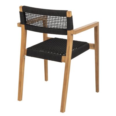 ARMCHAIR CHARLOTTE HM9637.02 TEAK WOOD & BLACK ROPE--B'RATED 59x54x83Hcm.
