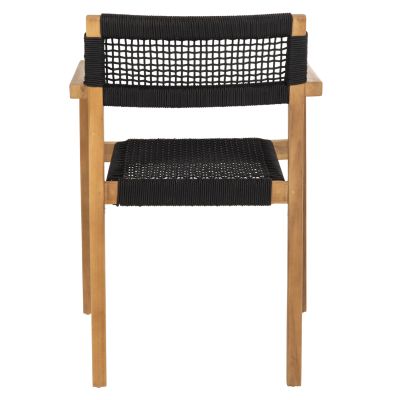 ARMCHAIR CHARLOTTE HM9637.02 TEAK WOOD & BLACK ROPE--B'RATED 59x54x83Hcm.