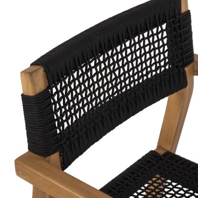 ARMCHAIR CHARLOTTE HM9637.02 TEAK WOOD & BLACK ROPE--B'RATED 59x54x83Hcm.